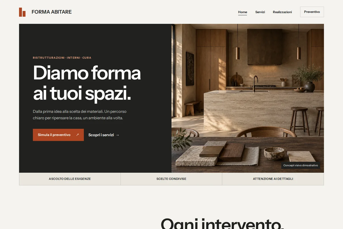 Concept grafico Forma Abitare per ristrutturazioni e servizi per la casa