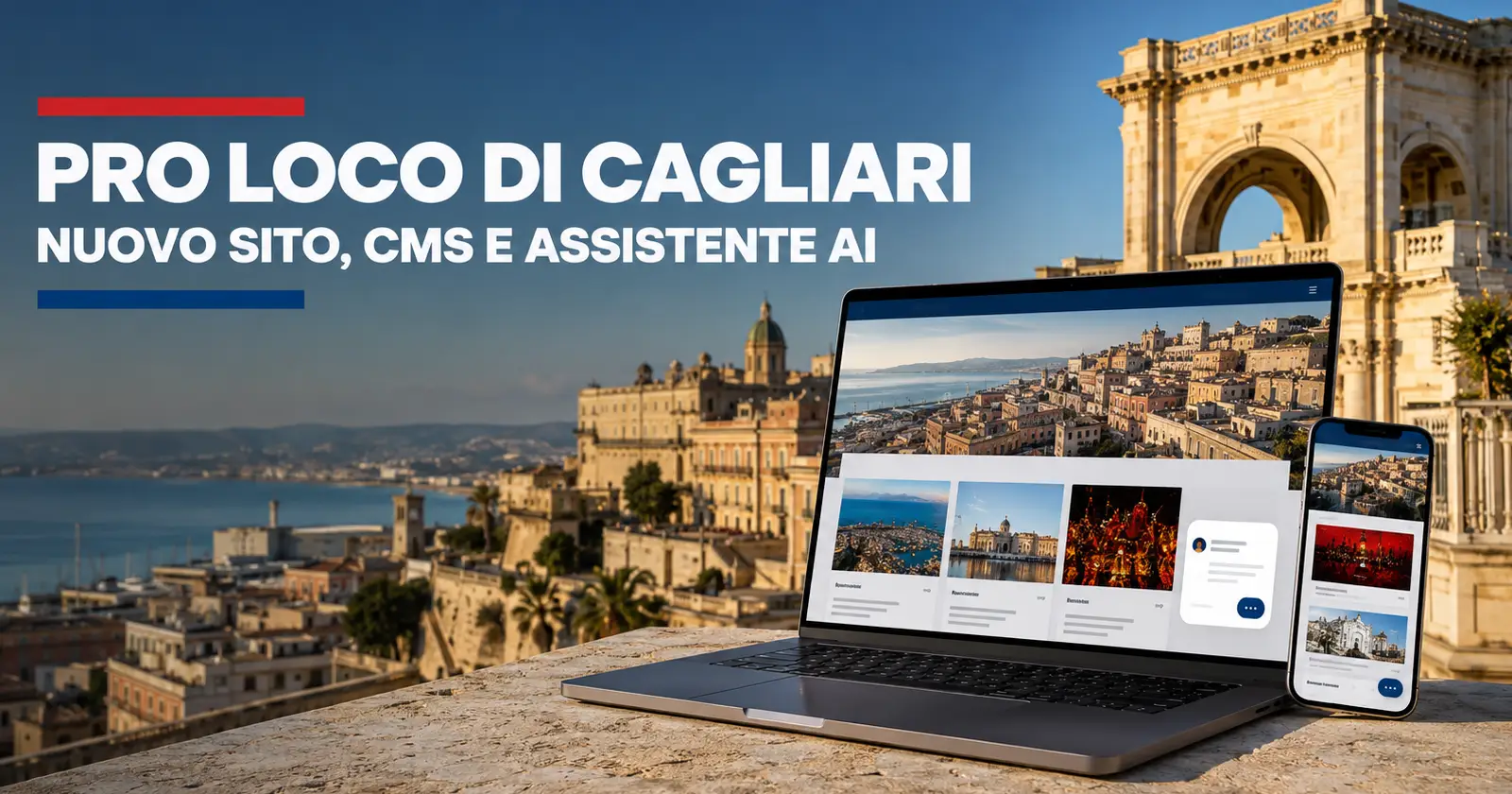 Pro Loco di Cagliari: nuovo sito web, Alpi CMS e assistente AI su desktop e smartphone